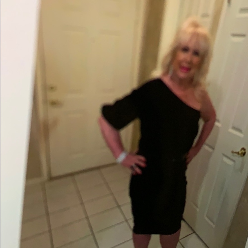 Dress one shoulder knit